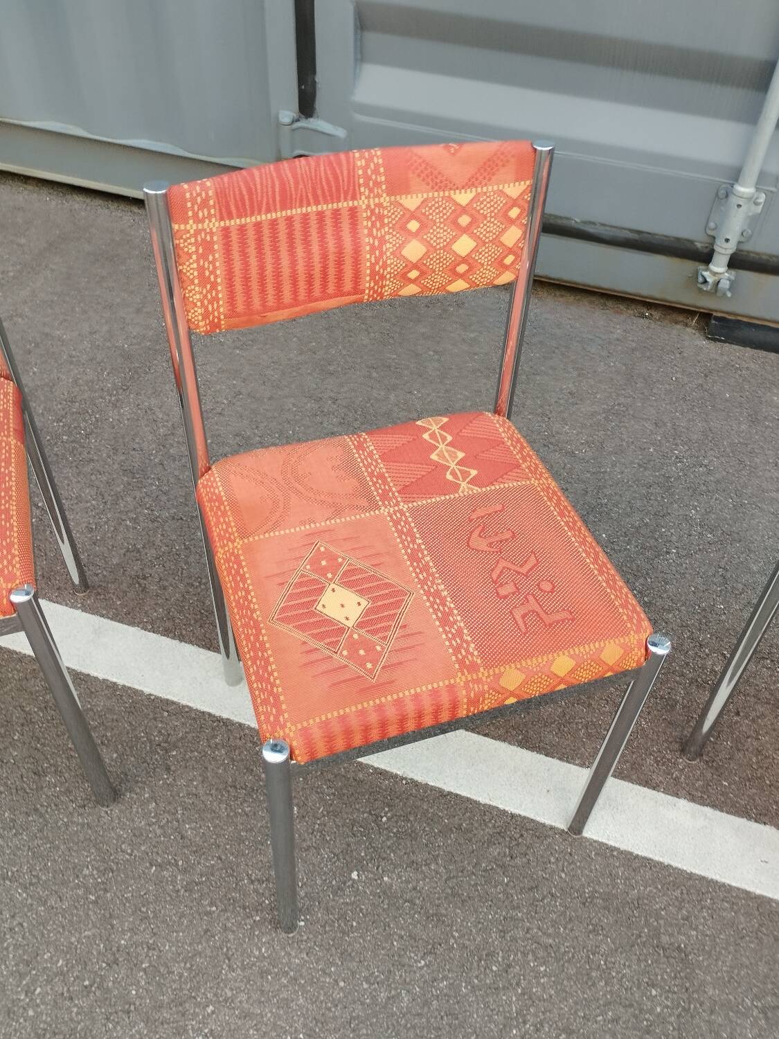 Set of 4 vintage chrome antique chairs