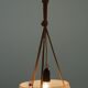 Vintage soft pink marbled glass Art Deco design pendant lamp
