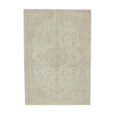 Hand-Knotted Persian Vintage 205 cm x 295 cm Beige Wool Rug