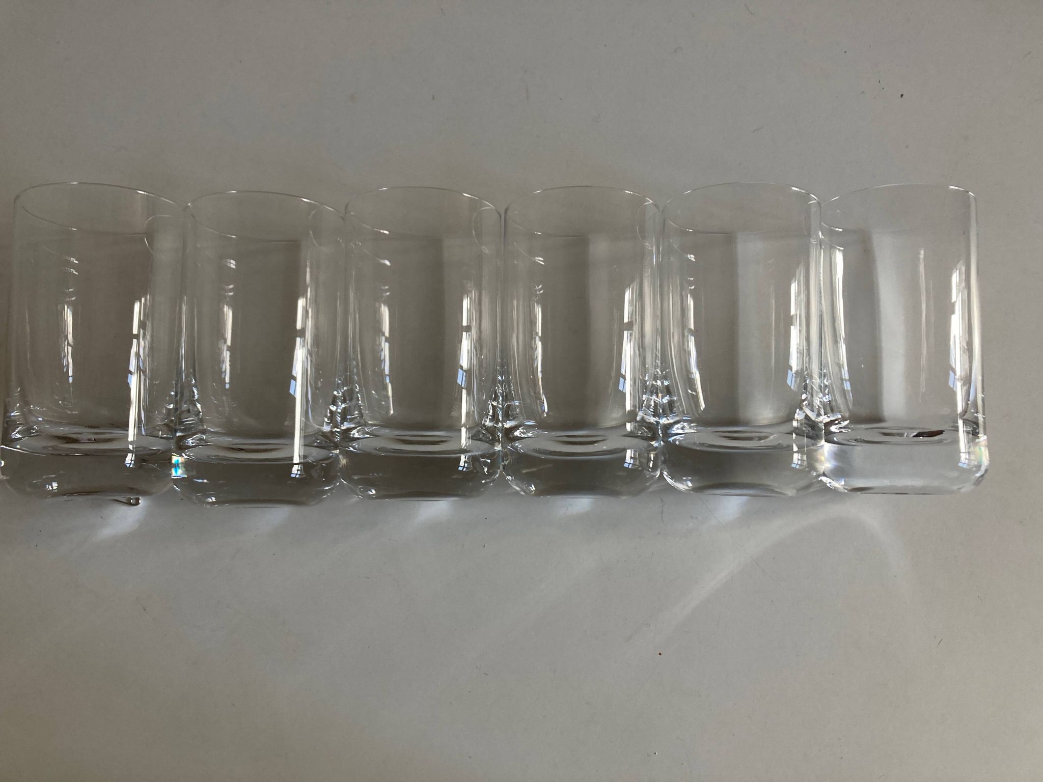 Set of 6 1970 Scandinavian crystal goblet glasses