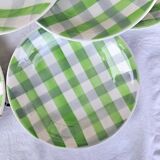 Antique checkered soup plates