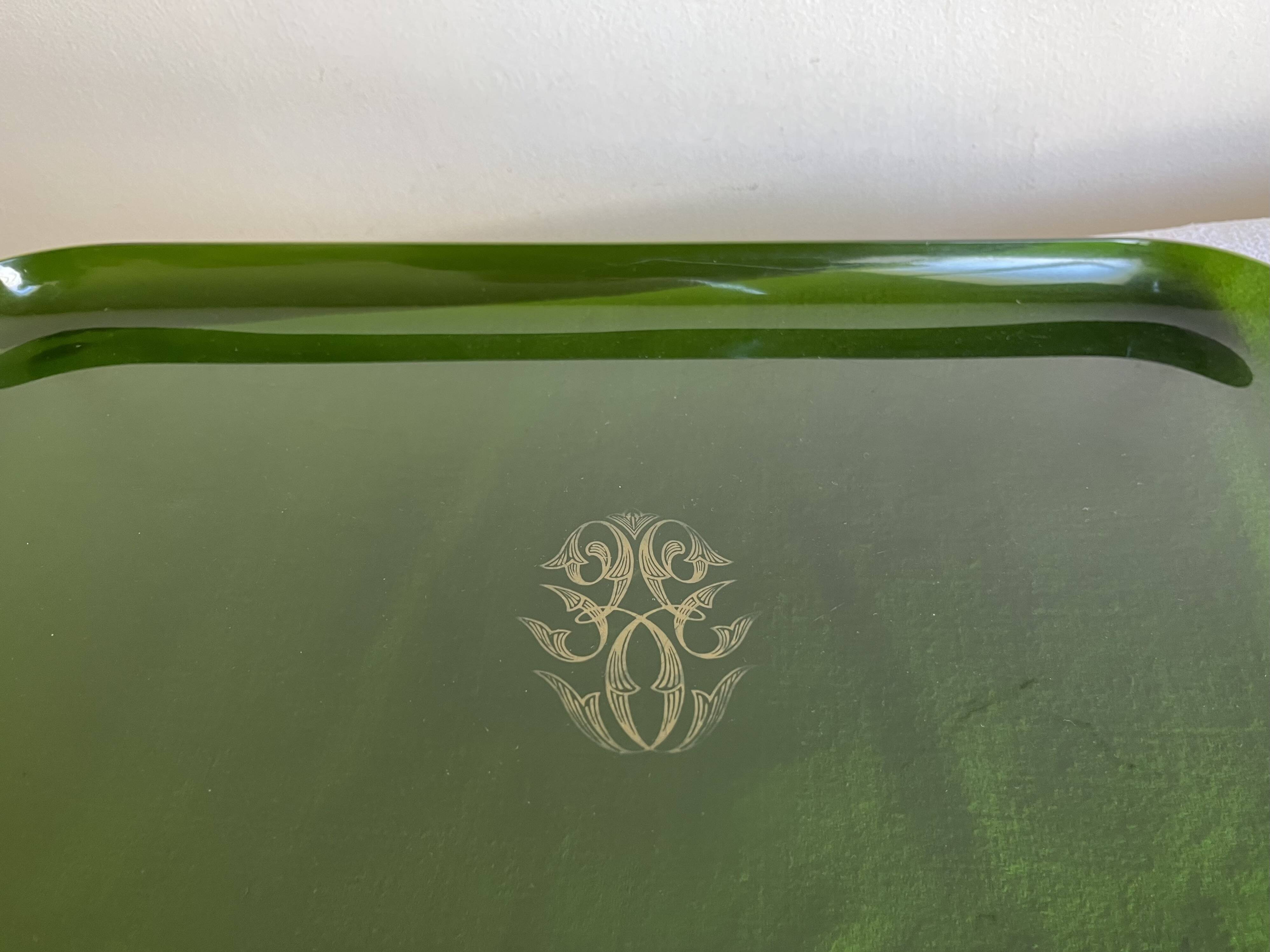 1980 green plexiglass plateau neo-classical