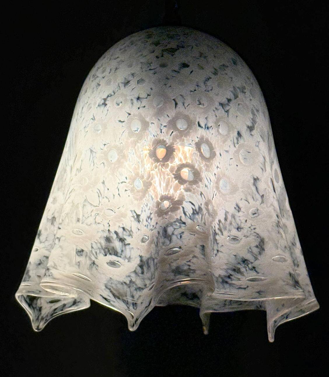 Paolo Venini. Mid-century ceiling lamp 'Fazzoletto', Murano glass, La Murrina, Italy, 1970s.