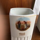 Suite of 5 old porcelain spice pots