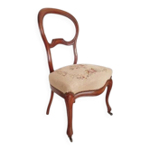Louis Philippe chair in mahogany with upholstered embroidered seat