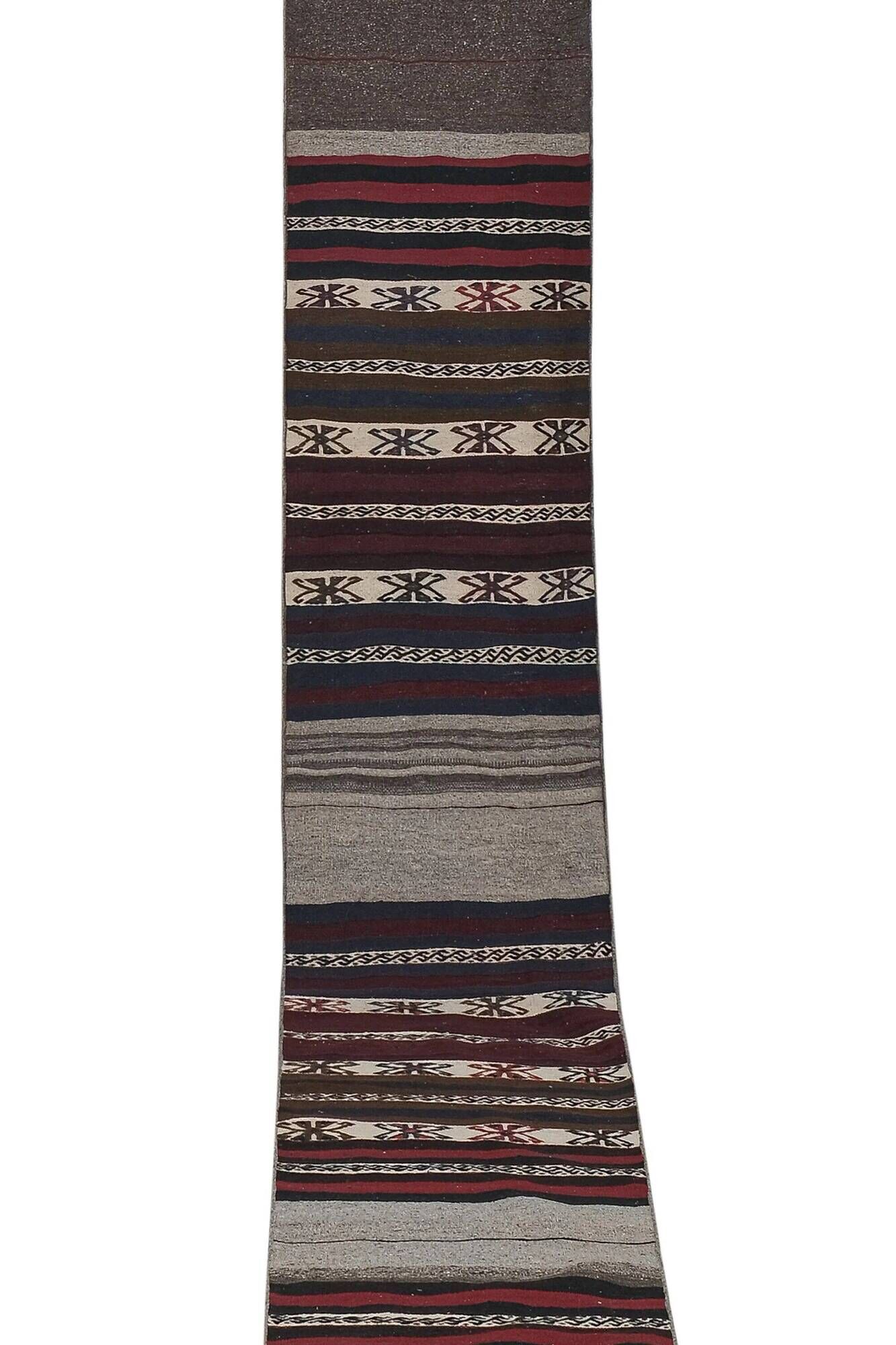 Vintage Turkish hallway rug 63x543 cm