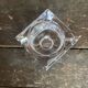 Pair of Modernist Cube Design Candle Holders Moulded Glass 1970s Vintage
