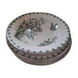 Lot of 6 plates faïence Terre de feu LG Nancy