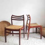 Pair of Scandinavian chairs in braided rope-circa 1960