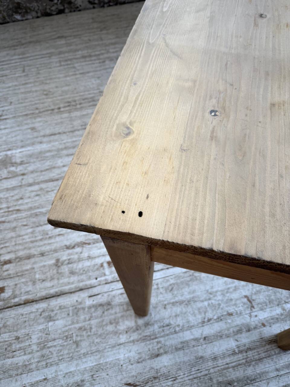 Table de ferme en pin et chêne
