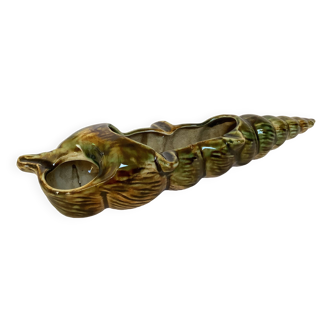 Long ashtray with barbotine shell