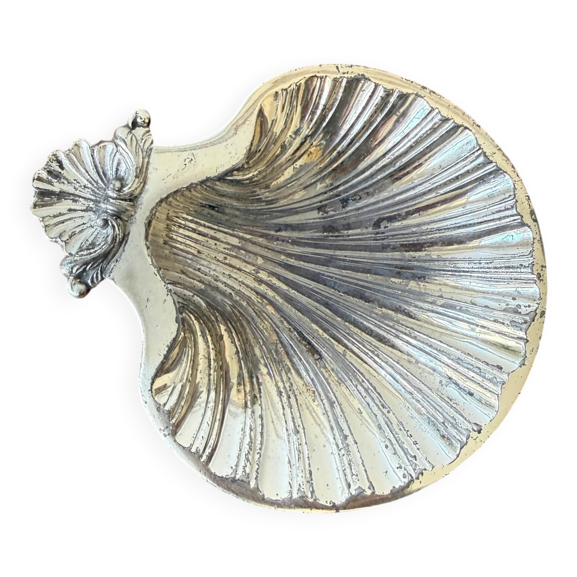 Silver-plated shell dish