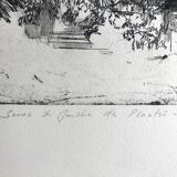 Nicole Bouharmont, Serres et jardin des plantes. pointe sèche signée au crayon