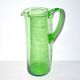 Pichet à orangeade vintage en verre uranifère soufflé vert dichroïque - Broc ouraline