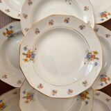 Hollow plates porcelain of Limoges with flower