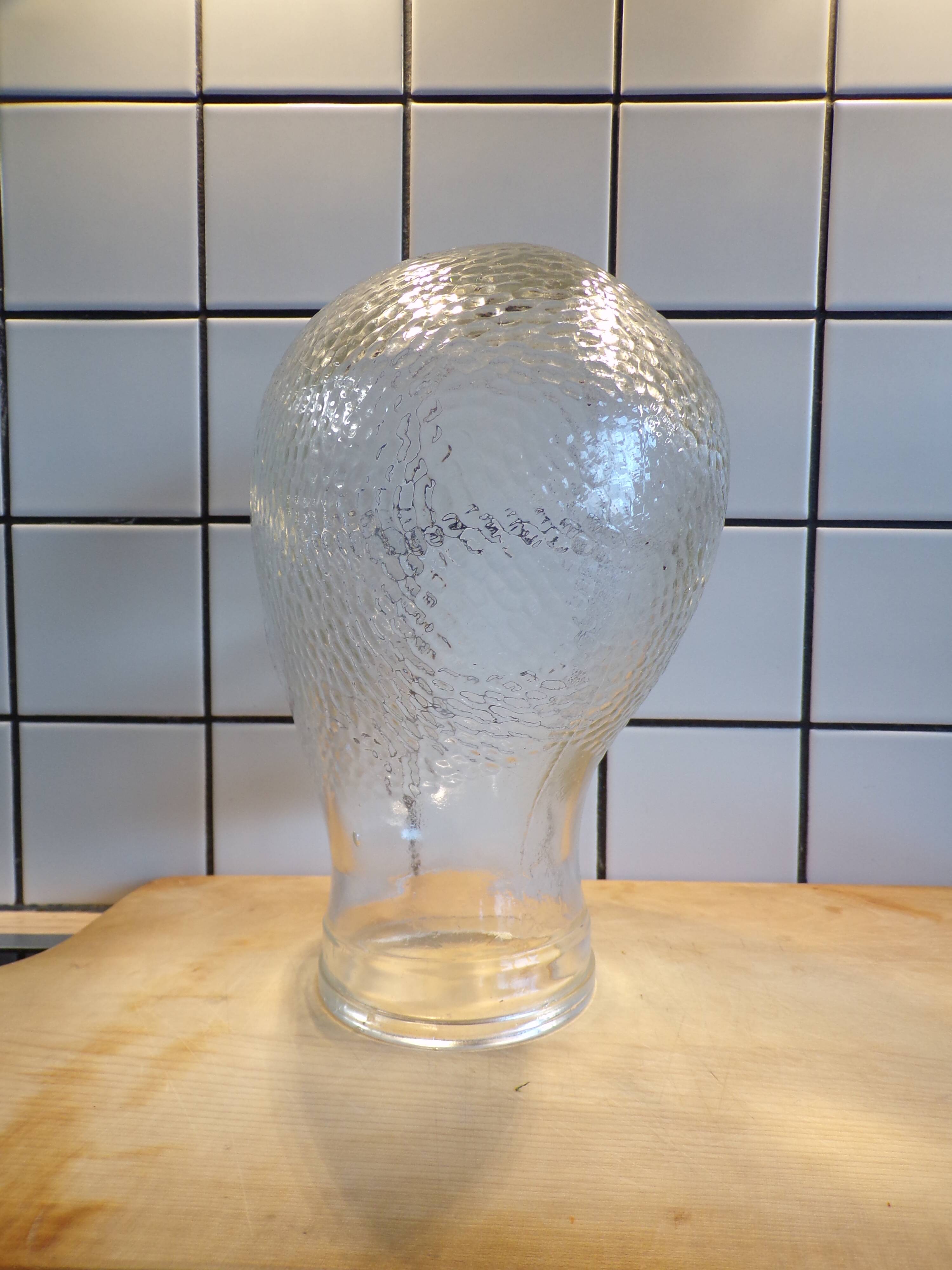 Vintage Clear Glass Hat Head