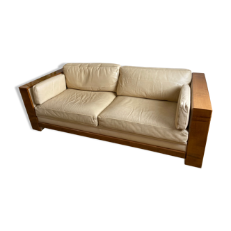 Sofa 3 places charleston - hugues chevalier paris - beige leather