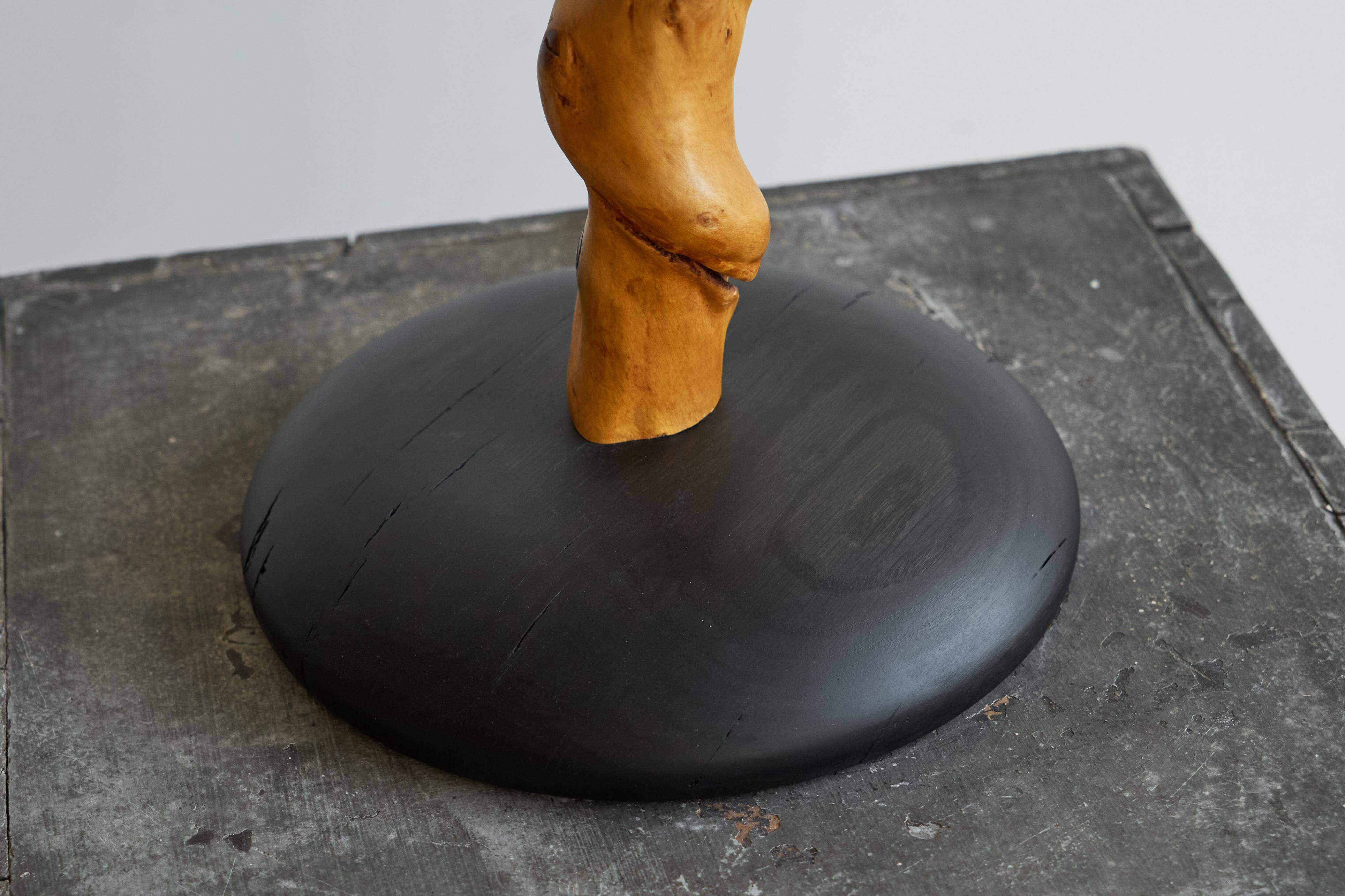 Table lamp acacia trunk oak 1950s