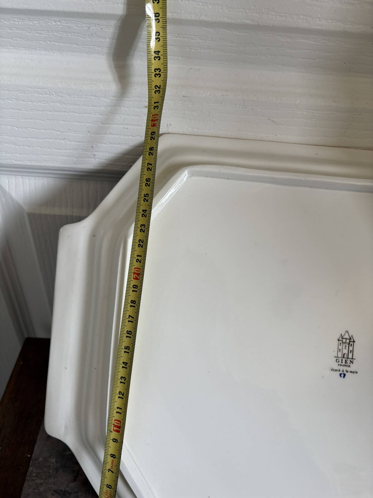 Old Dish Plate Handle Gien Earthenware Ceramic Renaissance Decor