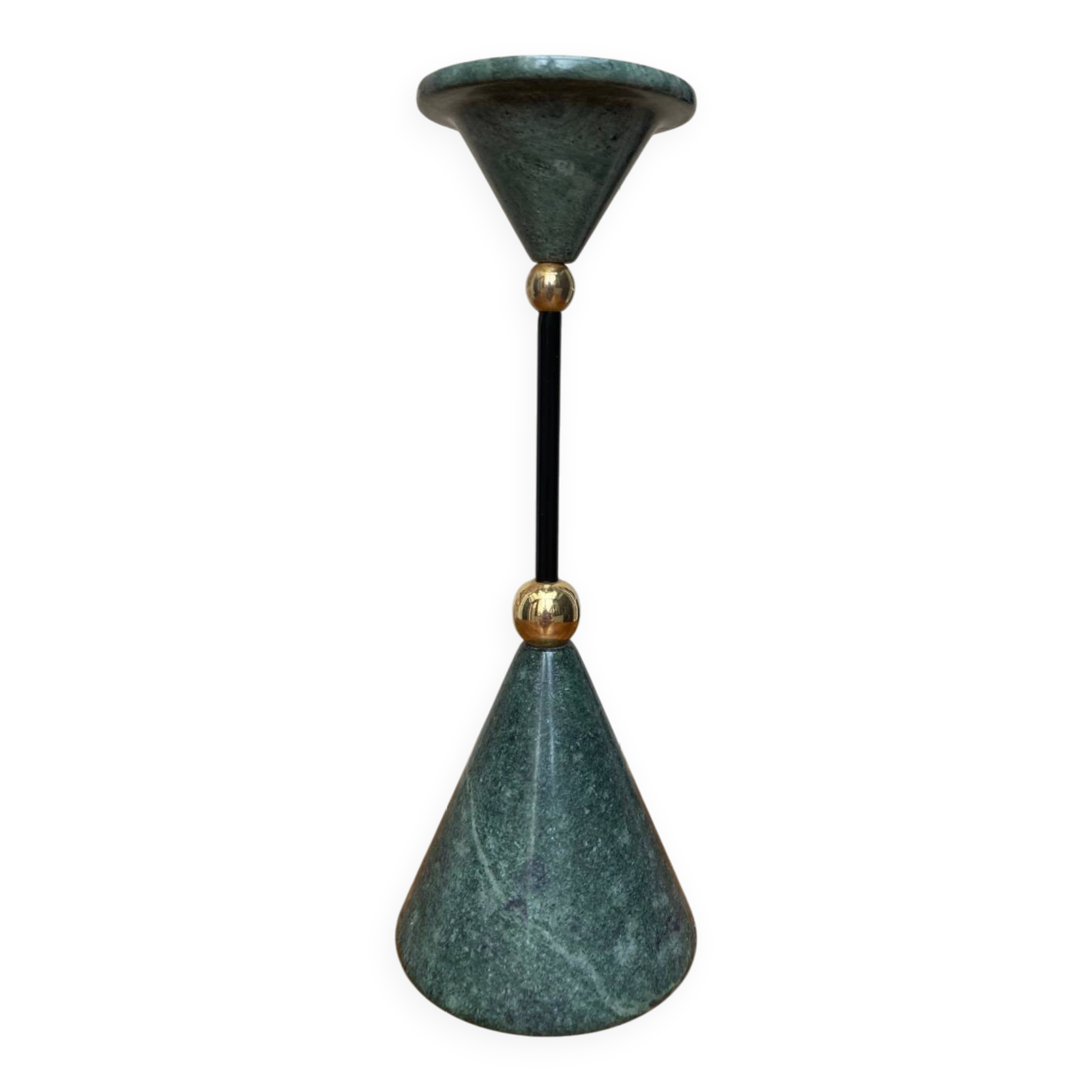 80s marble and brass candle holder