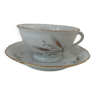 Tea cup decor in fine porcelain decor ear of wheat