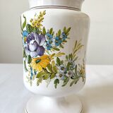 Apothecary pot Rhubarbe signed Lallier earthenware of art of Moustiers