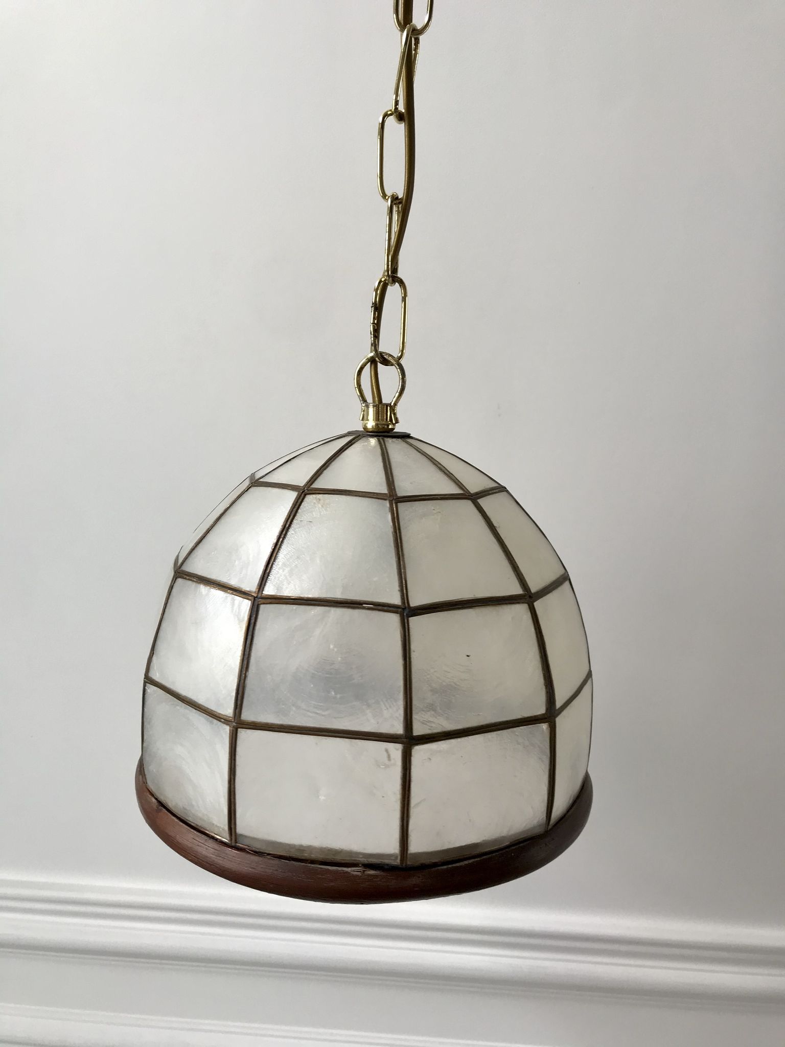 Suspension in mother-of-pearl and bamboo / wood 50s
