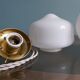 Set of 3 hanging lamps in opaline, Art Deco
