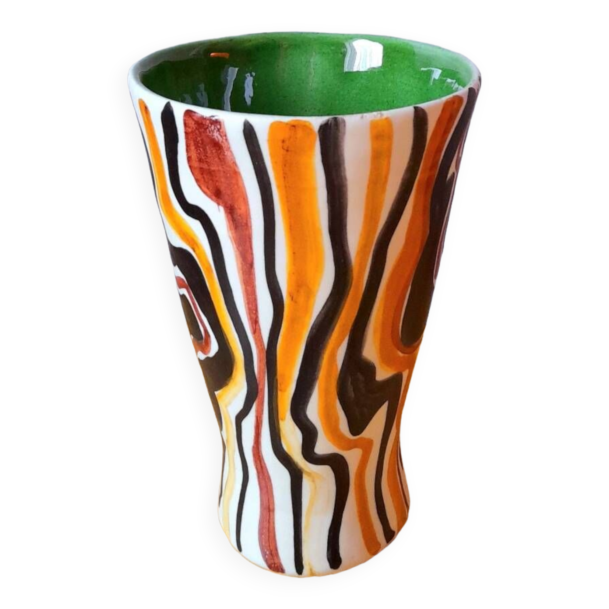Enamelled ceramic vase 60s