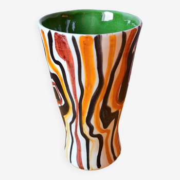 Enamelled ceramic vase 60s