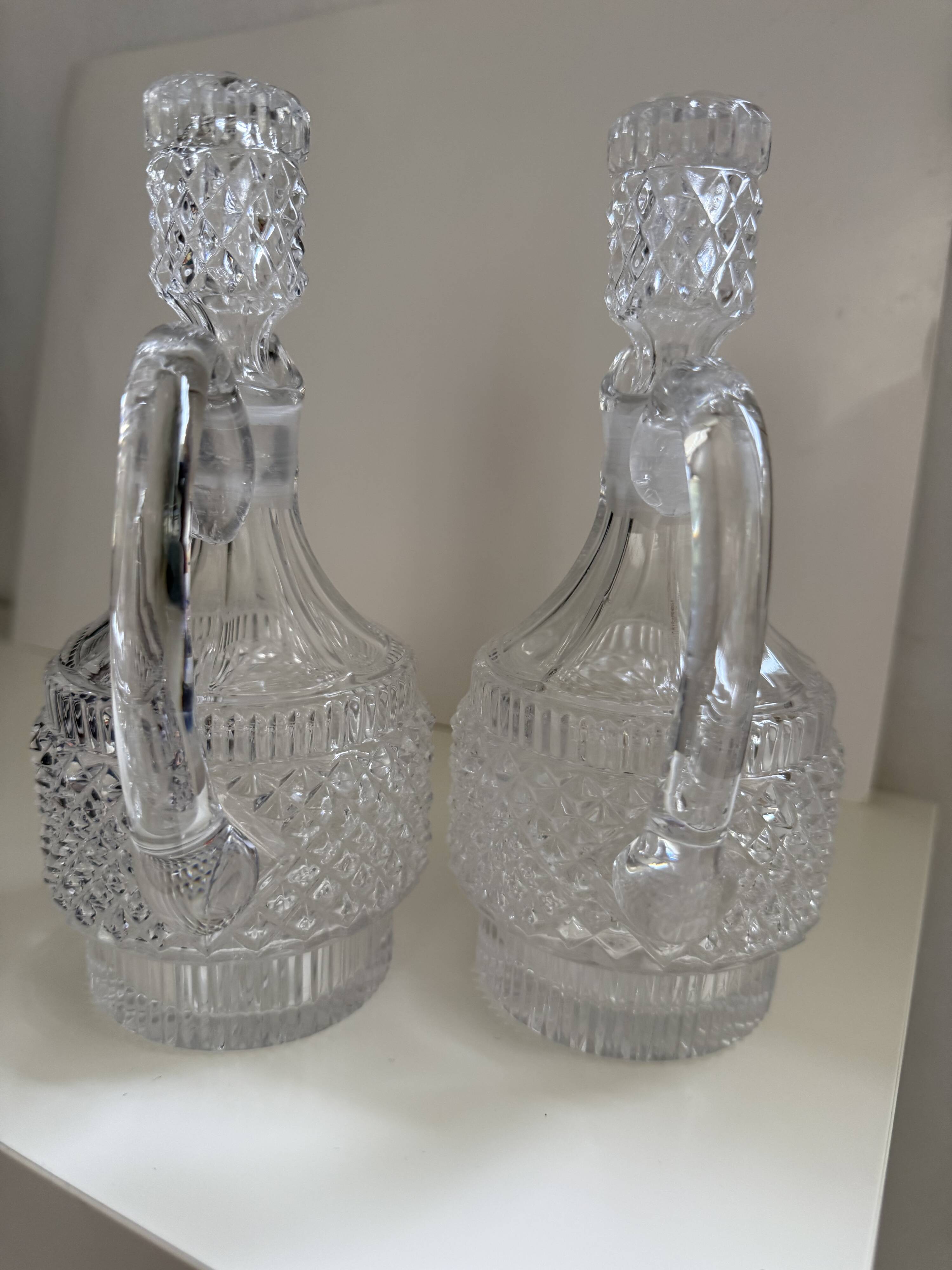 2 crystal carafes