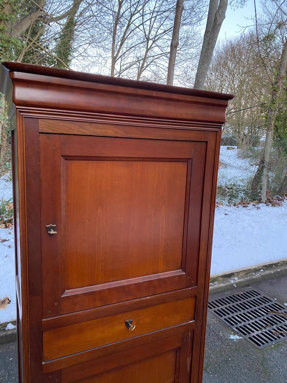 Louis Philippe style solid wood barn wardrobe from the 20th century.