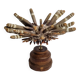 Antique sea urchin pencil on turned wooden base, 22 cm