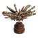 Antique sea urchin pencil on turned wooden base, 22 cm