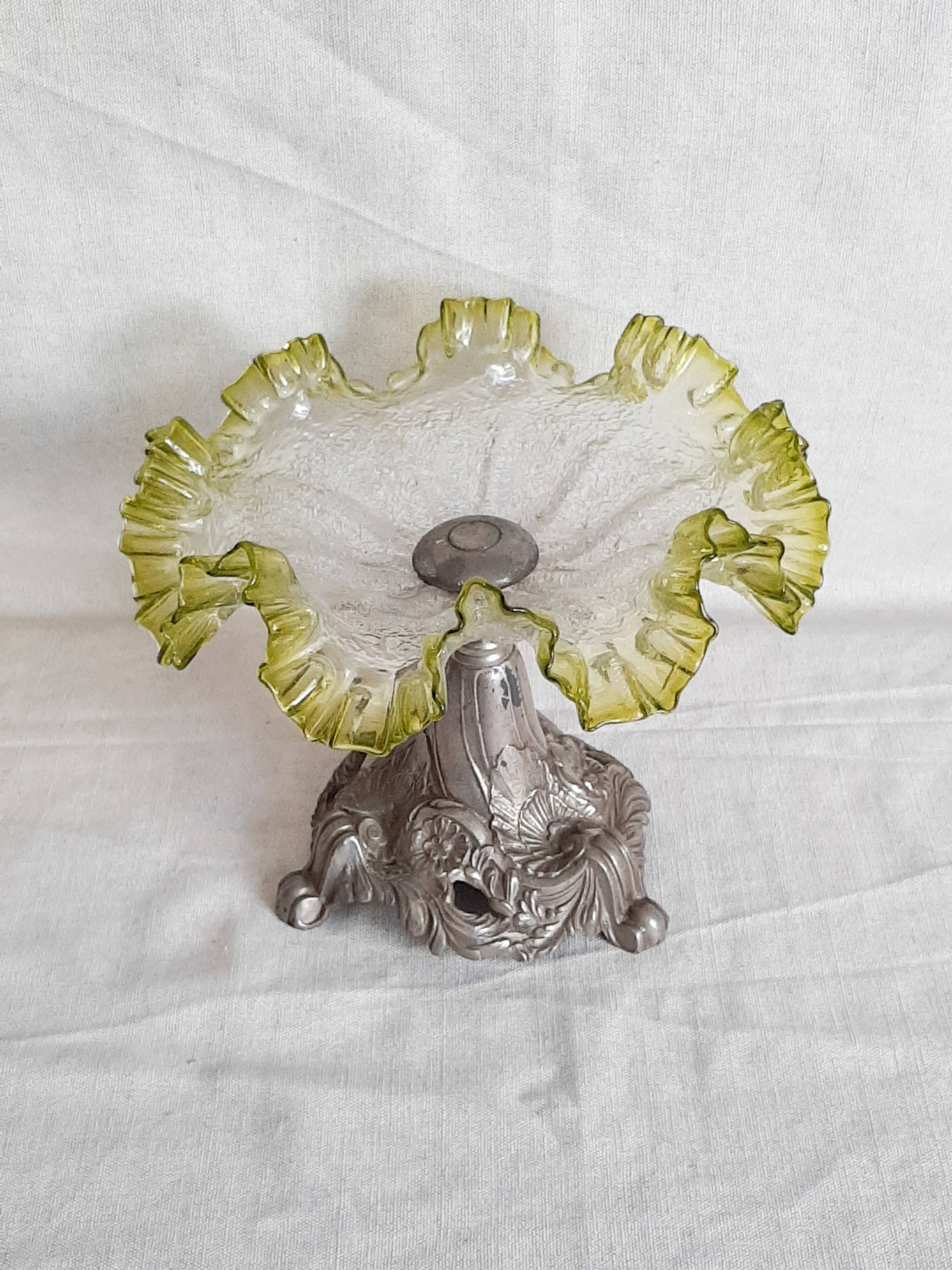 Glass bowl and Art Nouveau regulator