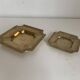 Pair of vintage 1980 brass ashtrays - 16 x 16 cm