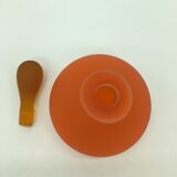 Flacon boule en verre et cristal orange
