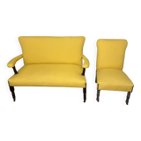 1 old sofa/bench and 1 armchair