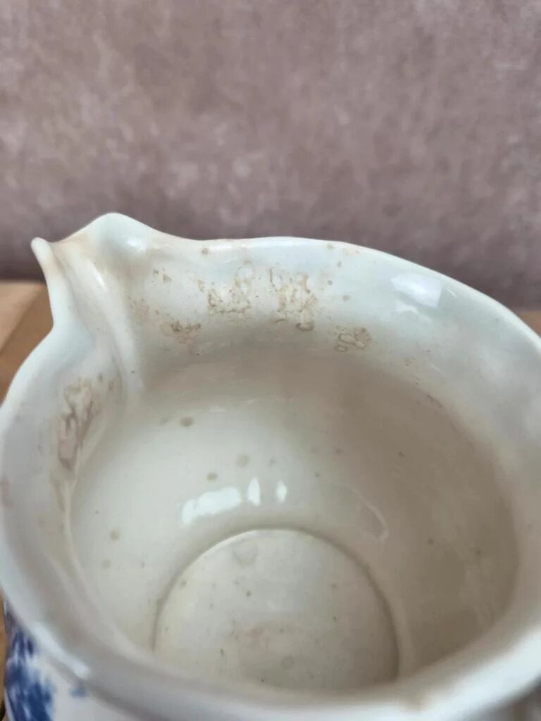 Jug / milk jug Sarreguemines Romantic blue – country decor – vintage earthenware