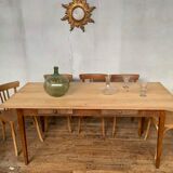 Table de ferme en bois à 2 tiroirs