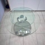 Table basse avec plateaux en verre dépliables