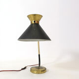 Black and gold diabolo desk lamp, Jumo, 1950/1960