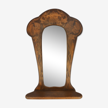 Mirror wooden carved Art Nouveau style around 1930 53x85cm