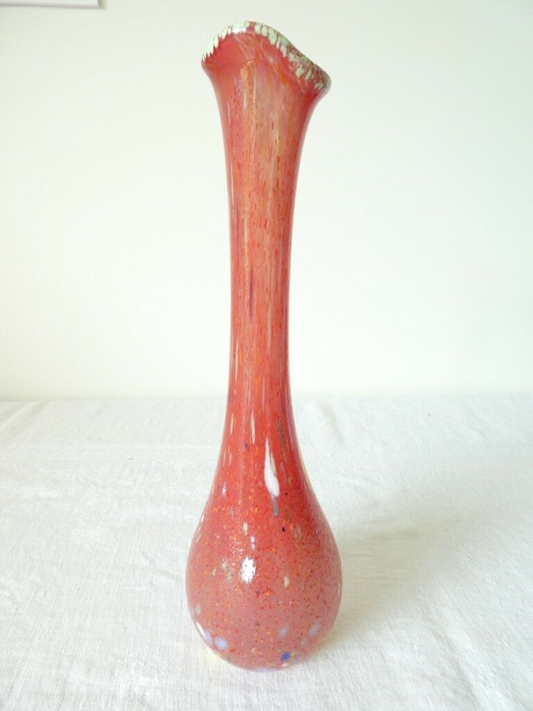 Soliflore vase in glass paste with speckled decor