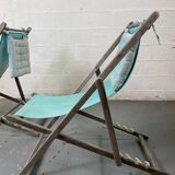 Set of 2 blue sun loungers
