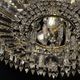Crystal and gilded bronze basket chandelier with pendants - 90 / 50cm