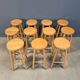 Alpine style chalet stools in wood, set of 9 - 1970s