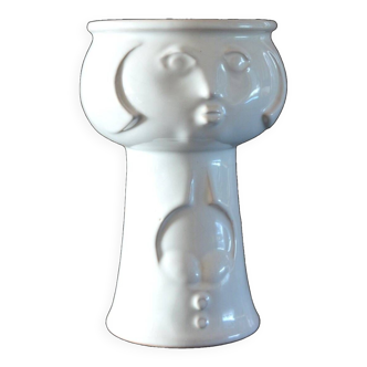 German ceramic vase, white head 1970s