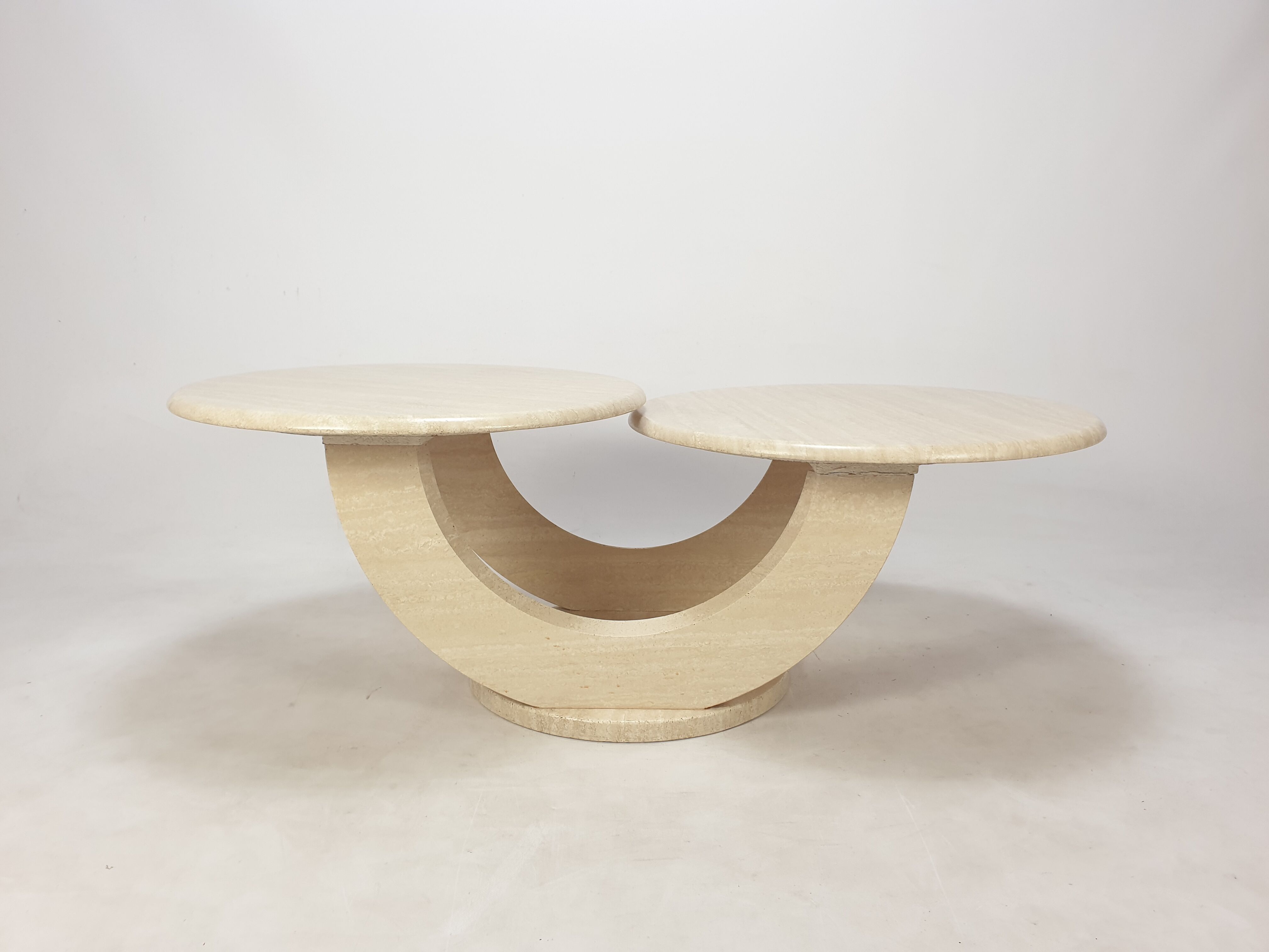 Italian travertine coffee table, 1980s