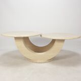 Italian travertine coffee table, 1980s